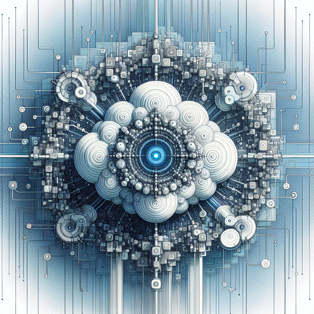 Futuristic abstract RAG architecture illustration