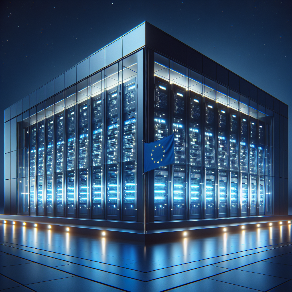 Modernes KI-Rechenzentrum von Polarise - Europäische souveräne AI Factory mit NVIDIA GPU-Clustern