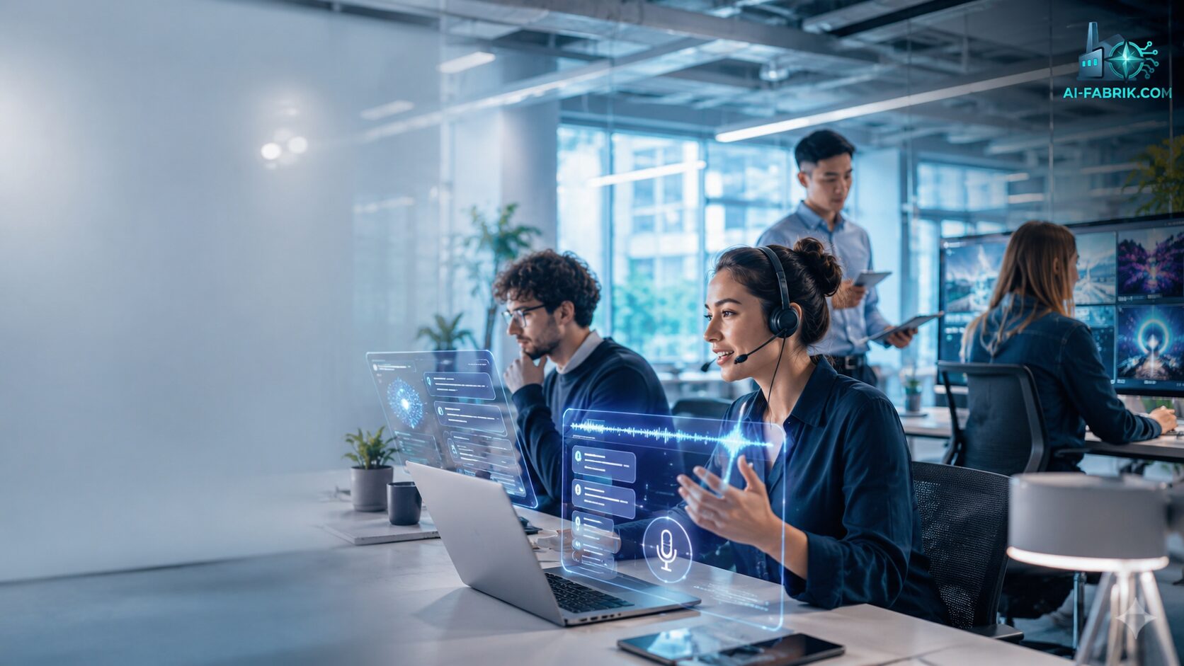 Team arbeitet mit Sprach- und Bild-KI als Symbol für Microsofts wachsende eigene MAI-Modellfamilie