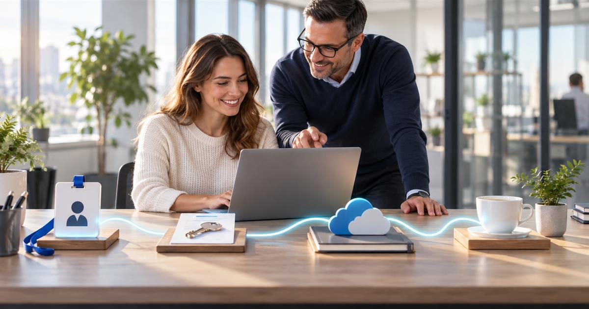 Mitarbeitende richten Microsoft Copilot über Konto, Lizenz und Arbeitsbereich ein